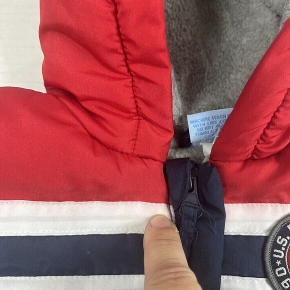 Snow Suit Baby 0-9 Months U.S. Polo Assn navy, red, white Works With Seatbelt - Picture 6 of 11